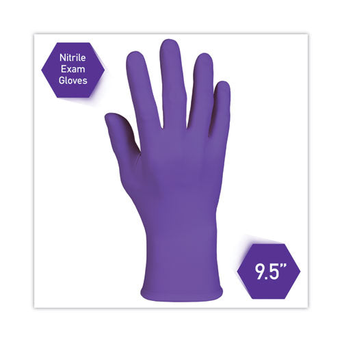 Guantes de examen de nitrilo morados, 242 mm de largo, pequeños, morados, 100/caja