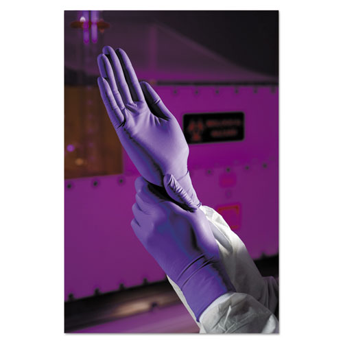 Purple Nitrile Exam Gloves, 242 Mm Length, Medium, Purple, 100/box