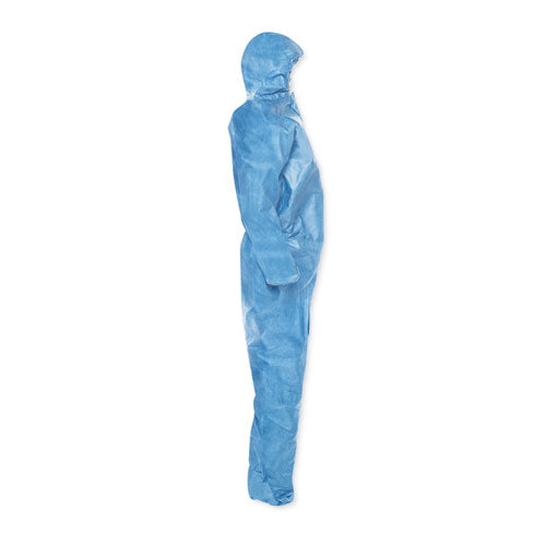 Overoles con capucha A20 con elástico en la parte posterior de la muñeca/tobillo, grande, azul, 24/caja