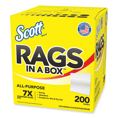 Rags In A Box, caja emergente, 12 x 9, blanco, 200/caja, 8 cajas/cartón