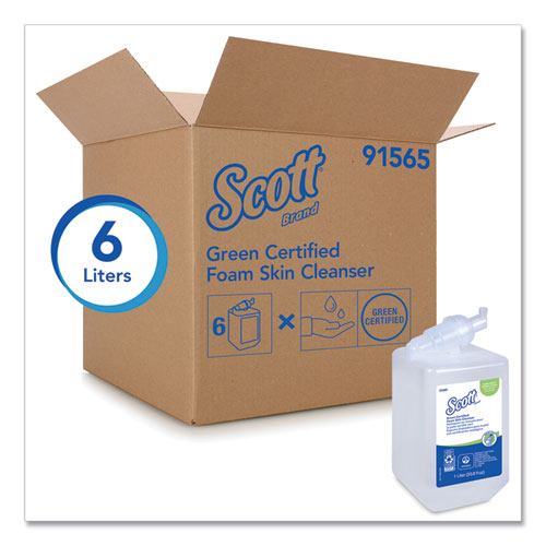 Espuma limpiadora para la piel certificada Essential Green, neutra, botella de 1000 ml, 6/cartón