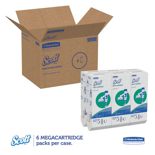 Servilletas Megacartridge, 1 capa, 8 2/5 x 6 1/2, blancas, 875/paquete, 6 paquetes/cartón