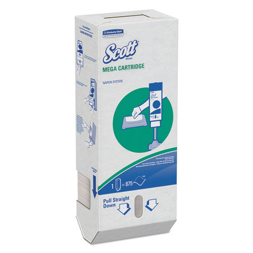 Servilletas Megacartridge, 1 capa, 8 2/5 x 6 1/2, blancas, 875/paquete, 6 paquetes/cartón