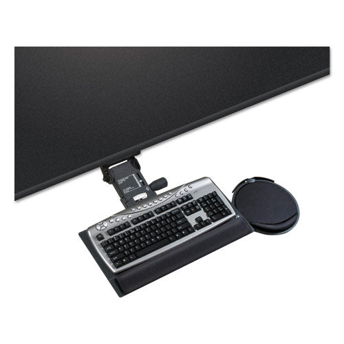 Bandeja para teclado Lift N Lock sin palanca, 19 de ancho x 10 de profundidad, negra