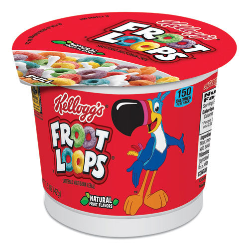 Cereal de desayuno Froot Loops, taza de 1.5 oz de una sola porción, 6/caja