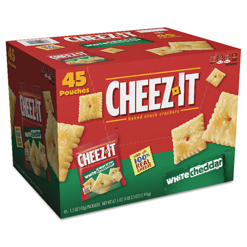 Cheez-it Crackers, bolsa de 1.5 oz, queso cheddar blanco, 45 por caja