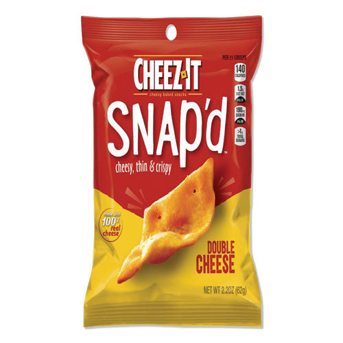 Cheez-it Snap'd Crackers, queso doble, bolsa de 2.2 oz, 6/paquete