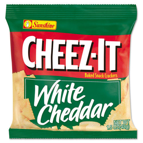Cheez-it Crackers, bolsas de bocadillos de una sola porción de 1.5 oz, queso cheddar blanco, 8/caja