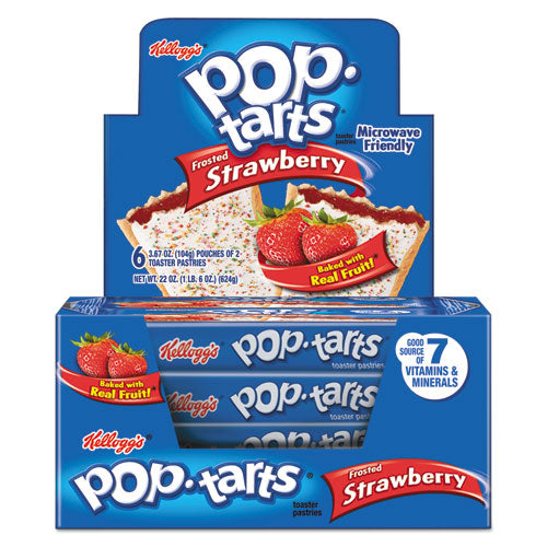 Pop Tarts, fresa helada, 3.67 oz, 2/paquete, 6 paquetes/caja