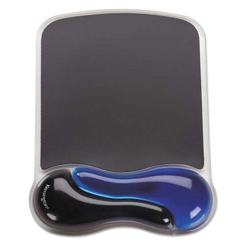 Alfombrilla de ratón Duo Gel Wave con reposamuñecas, 9,37 x 13, azul