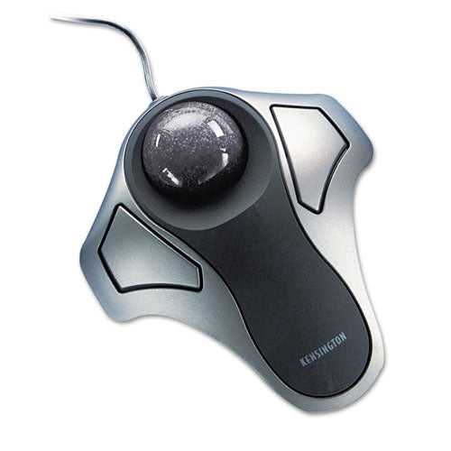 Ratón óptico con trackball Orbit, USB 2.0, uso con la mano izquierda/derecha, negro/plateado