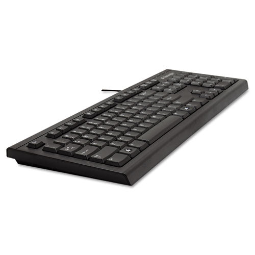 Keyboard For Life Teclado delgado a prueba de derrames, 104 teclas, negro