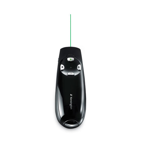 Presentador inalámbrico Pro con láser verde, clase 2, alcance de 150 pies, negro