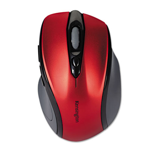 Ratón inalámbrico Pro Fit de tamaño mediano, frecuencia de 2,4 GHz/alcance inalámbrico de 30 pies, uso con la mano derecha, rojo rubí