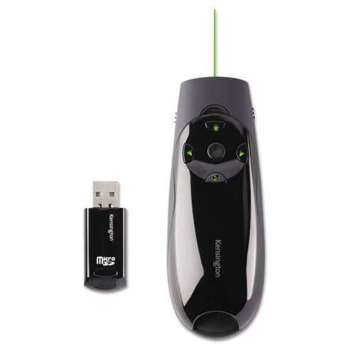 Control de cursor inalámbrico Presenter Expert con láser verde, clase 2, rango de 150 pies, negro