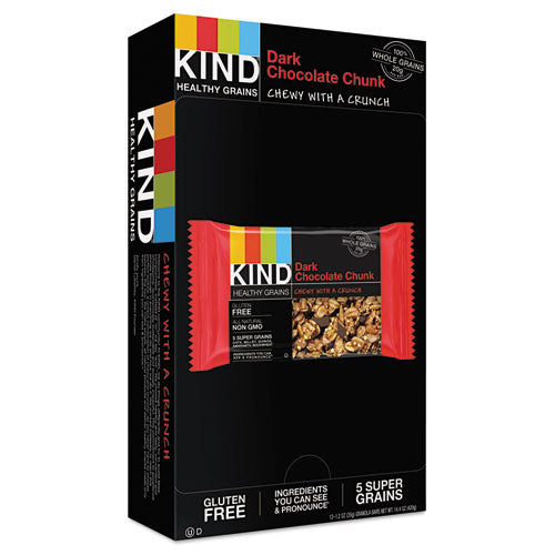 Barra de cereales saludables, trozos de chocolate negro, 1.2 oz, 12/caja