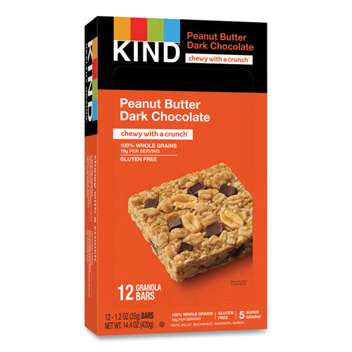Barra de cereales saludables, chocolate oscuro con mantequilla de maní, 1.2 oz, caja de 12