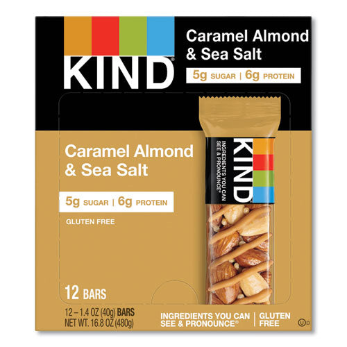 Barra de nueces y especias, almendra caramelizada y sal marina, barra de 1.4 oz, caja de 12