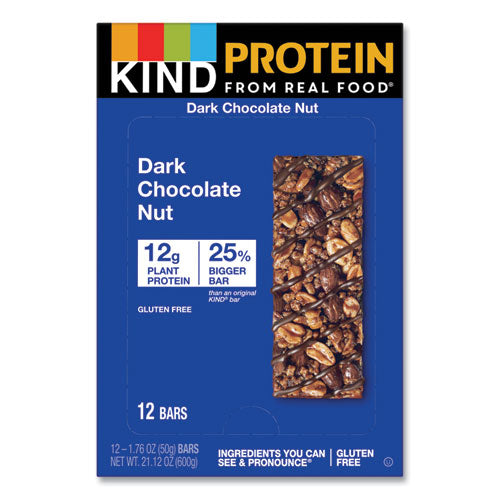 Barras de proteína, chocolate amargo doble, 1.76 oz, 12/paquete