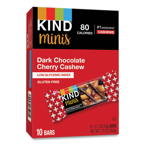 Minis, anacardo de cereza y chocolate oscuro, 0.7 oz, 10/paquete