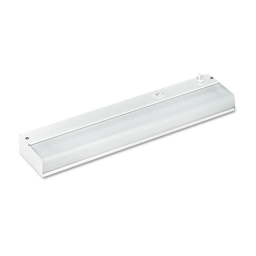 Luminaria fluorescente debajo del gabinete, acero, 18,25 ancho x 4 profundidad x 1,63 alto, blanco