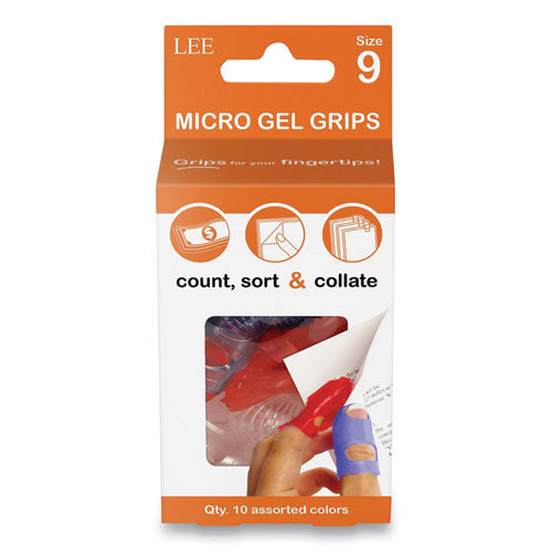 Tippi Micro-gel Fingertip Grips, Tamaño 9, Grande, Surtido, 10/paquete