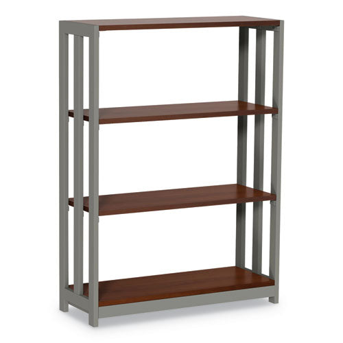 Librería Trento Line, tres estantes, 31,5 ancho x 11,5 profundidad x 43,25 alto, cerezo