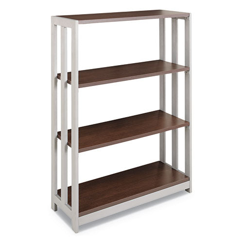 Librería Trento Line, tres estantes, 31,5 ancho x 11,5 profundidad x 43,25 alto, cerezo