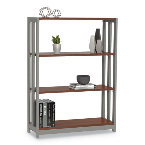 Librería Trento Line, tres estantes, 31,5 ancho x 11,5 profundidad x 43,25 alto, cerezo