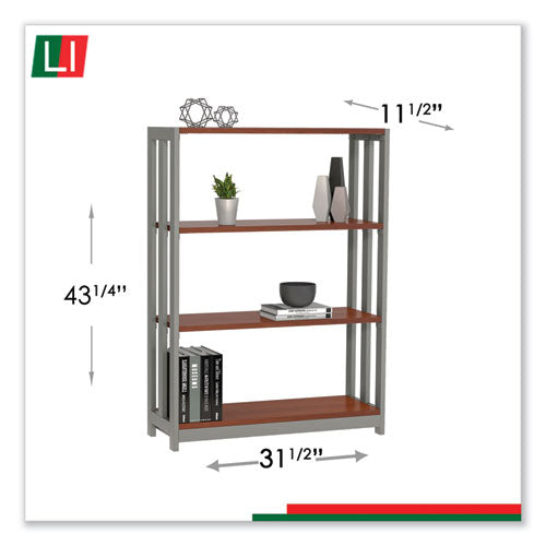 Librería Trento Line, tres estantes, 31,5 ancho x 11,5 profundidad x 43,25 alto, cerezo