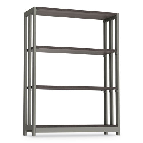 Trento Line Bookcase, Three-shelf, 31.5w X 11.63d X 43.25h, Mocha