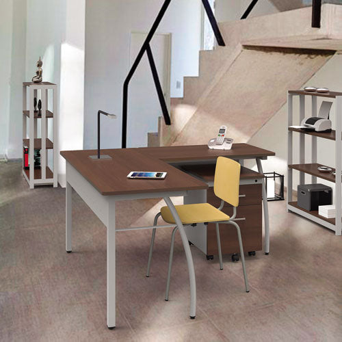 Escritorio Trento Line en forma de L, 59.13" x 59.13" x 29.5", cereza