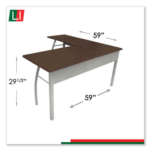 Escritorio Trento Line en forma de L, 59.13" X 59.13" X 29.5", Mocha/gris