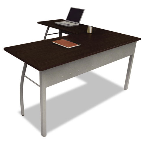 Escritorio Trento Line en forma de L, 59.13" X 59.13" X 29.5", Mocha/gris