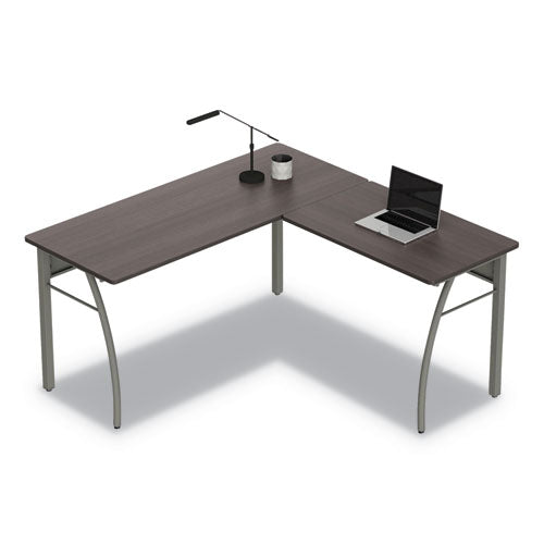 Escritorio Trento Line en forma de L, 59.13" X 59.13" X 29.5", Mocha/gris