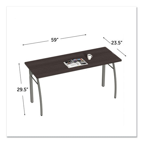 Escritorio rectangular Trento Line, 59.13" x 23.63" x 29.5", color moca