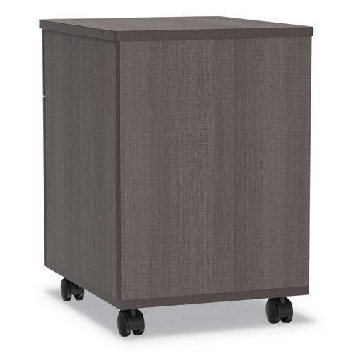 Archivo de pedestal móvil Línea Trento, izquierda o derecha, 2 cajones: Caja/archivo, Legal/carta, Mocha, 16.5" X 19.75" X 23.63"