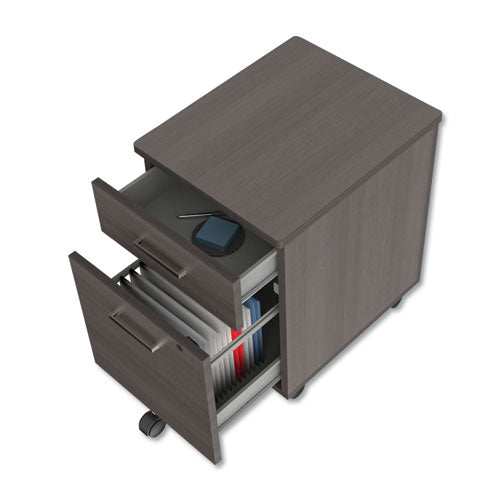 Trento Line Mobile Pedestal File, Left Or Right, 2-drawers: Box/file, Legal/letter, Mocha, 16.5" X 19.75" X 23.63"