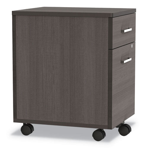 Archivo de pedestal móvil Línea Trento, izquierda o derecha, 2 cajones: Caja/archivo, Legal/carta, Mocha, 16.5" X 19.75" X 23.63"