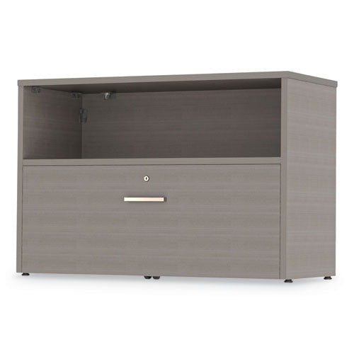 Credenza Urban de 36", pedestal inferior, 35.25 de ancho x 15.25 de profundidad x 23.75 de alto, ceniza