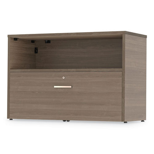 Credenza Urban de 36", pedestal inferior, 35.25 de ancho x 15.25 de profundidad x 23.75 de alto, nogal natural