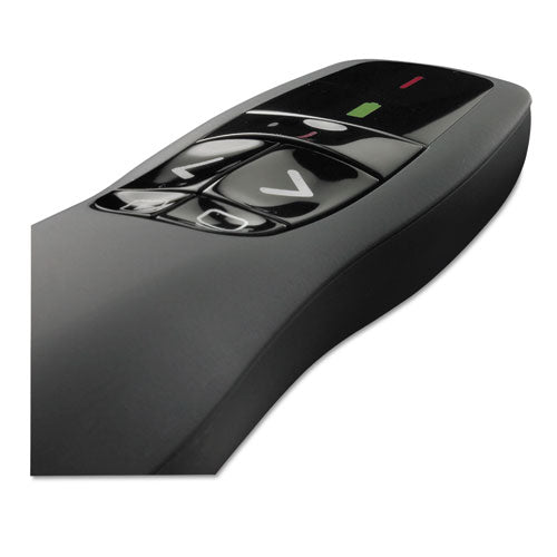 Control remoto inalámbrico para presentaciones R400 con puntero láser, clase 2, alcance de 50 pies, negro mate