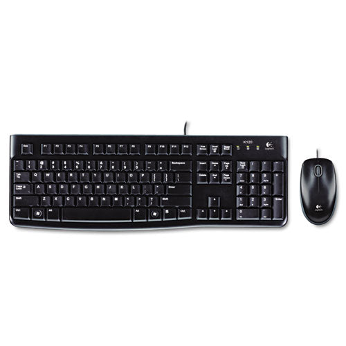 Combinación de teclado y ratón con cable Mk120, USB 2.0, negro