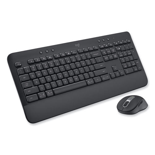 Combinación de teclado y mouse inalámbricos Signature Mk650 para negocios, frecuencia de 2.4 Ghz/alcance inalámbrico de 32 pies, grafito