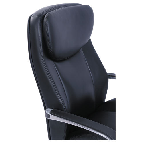 Commercial 2000 Silla ejecutiva grande/alta, lumbar, soporta 400 lb, altura del asiento de 20.25" a 23.25", asiento/respaldo negro, base plateada