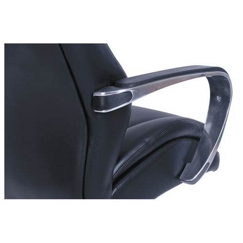 Commercial 2000 Silla ejecutiva con respaldo alto, soporta hasta 300 lb, altura del asiento de 20.25" a 23.25", asiento/respaldo negro, base plateada
