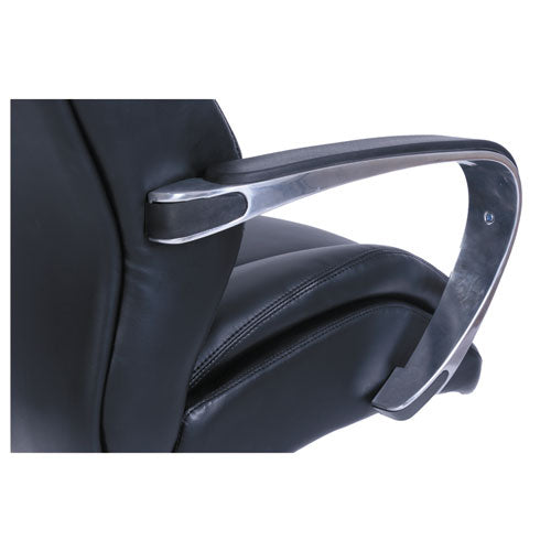 Commercial 2000 Silla ejecutiva grande/alta, soporta hasta 400 lb, altura del asiento de 20.5" a 23.5", asiento/respaldo negro, base plateada