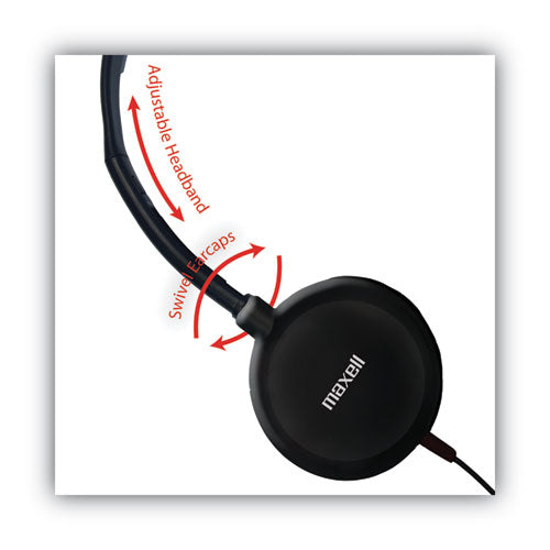 Auricular HP200 con micrófono, cable de 6 pies, negro