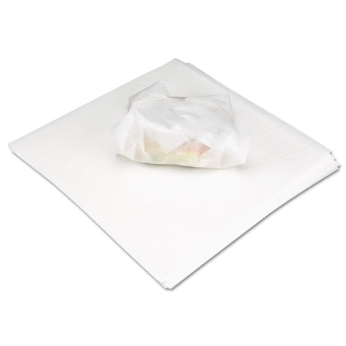 Deli Wrap Dry hojas planas de papel encerado, 12 x 12, blanco, 1000/paquete, 5 paquetes/cartón
