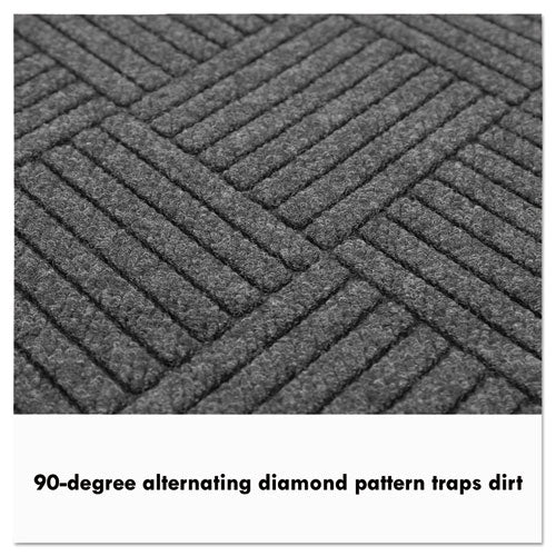 Ecoguard Diamond Floor Mat, Single Fan, 48 X 96, Charcoal